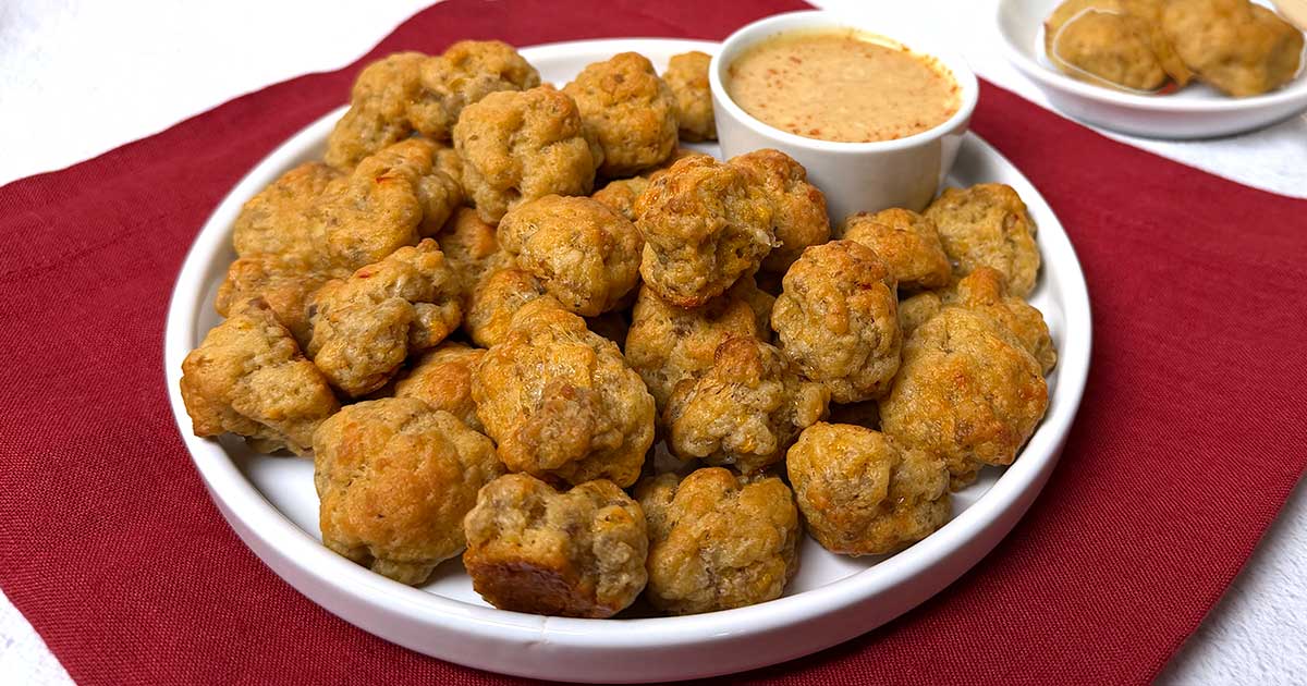 Three cheese sausage balls.
