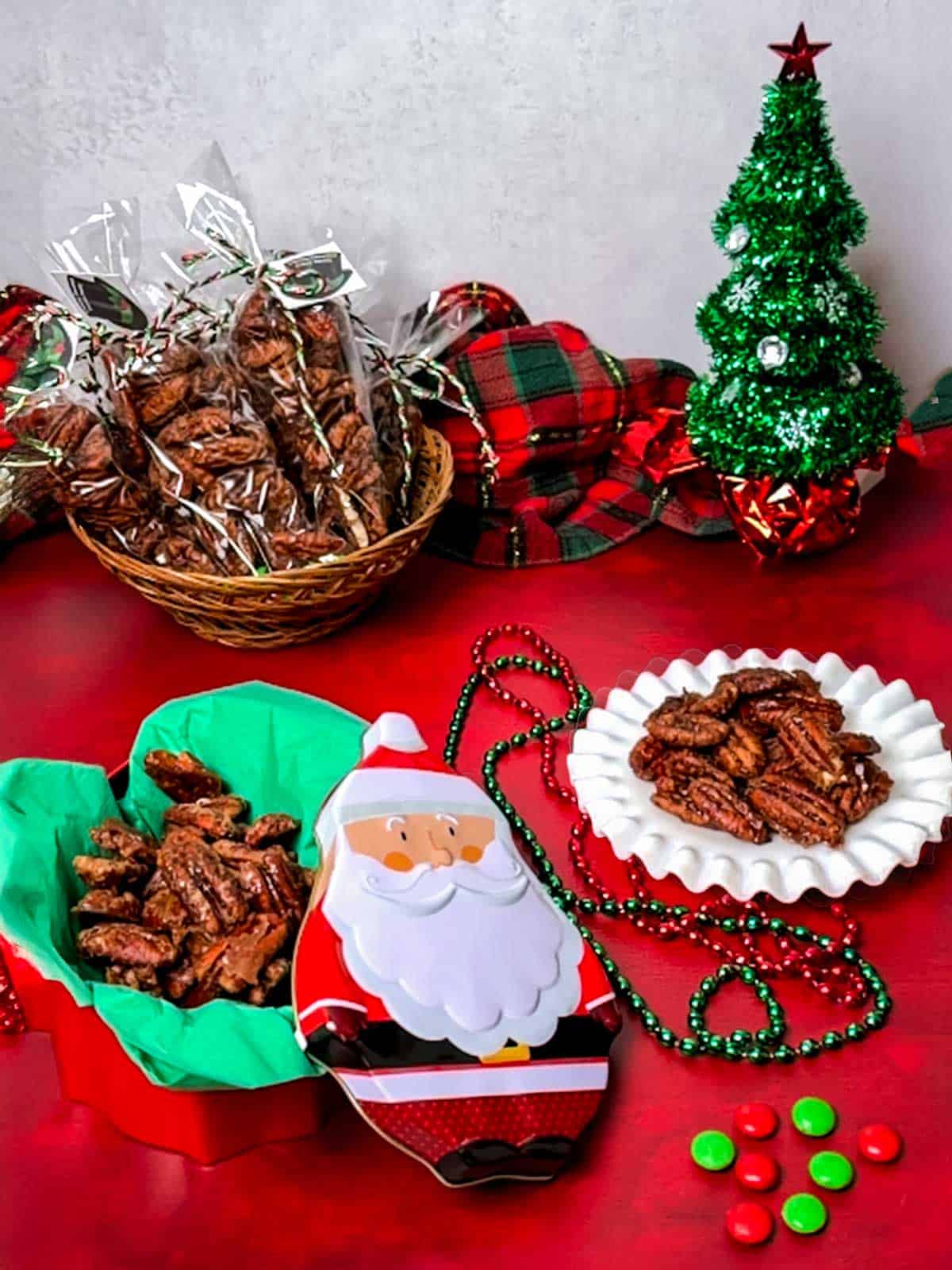 Crunchy cinnamon praline pecans.