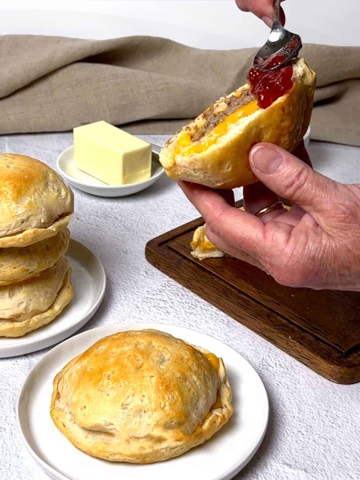 Adding strawberry preserves/