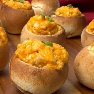 Buffalo Chicken Mini Bread Bowls.