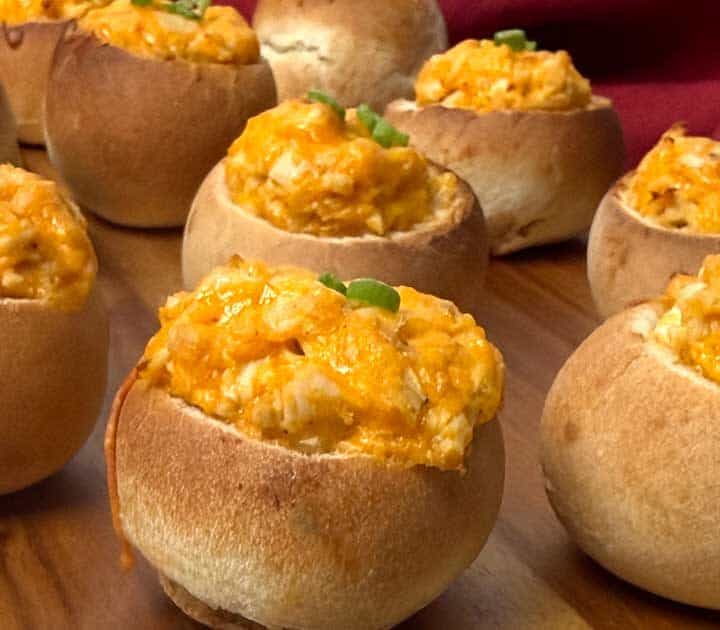 Buffalo Chicken Mini Bread Bowls.