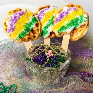 King cake waffle pops.