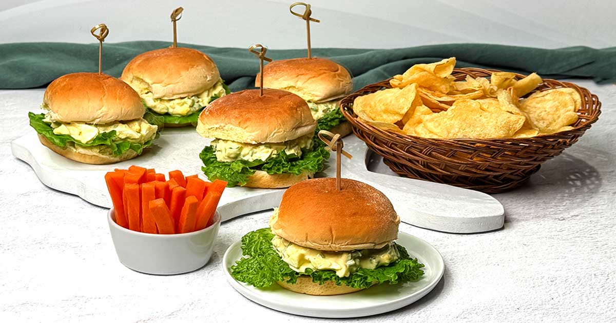 Egg salad with dill sliders.