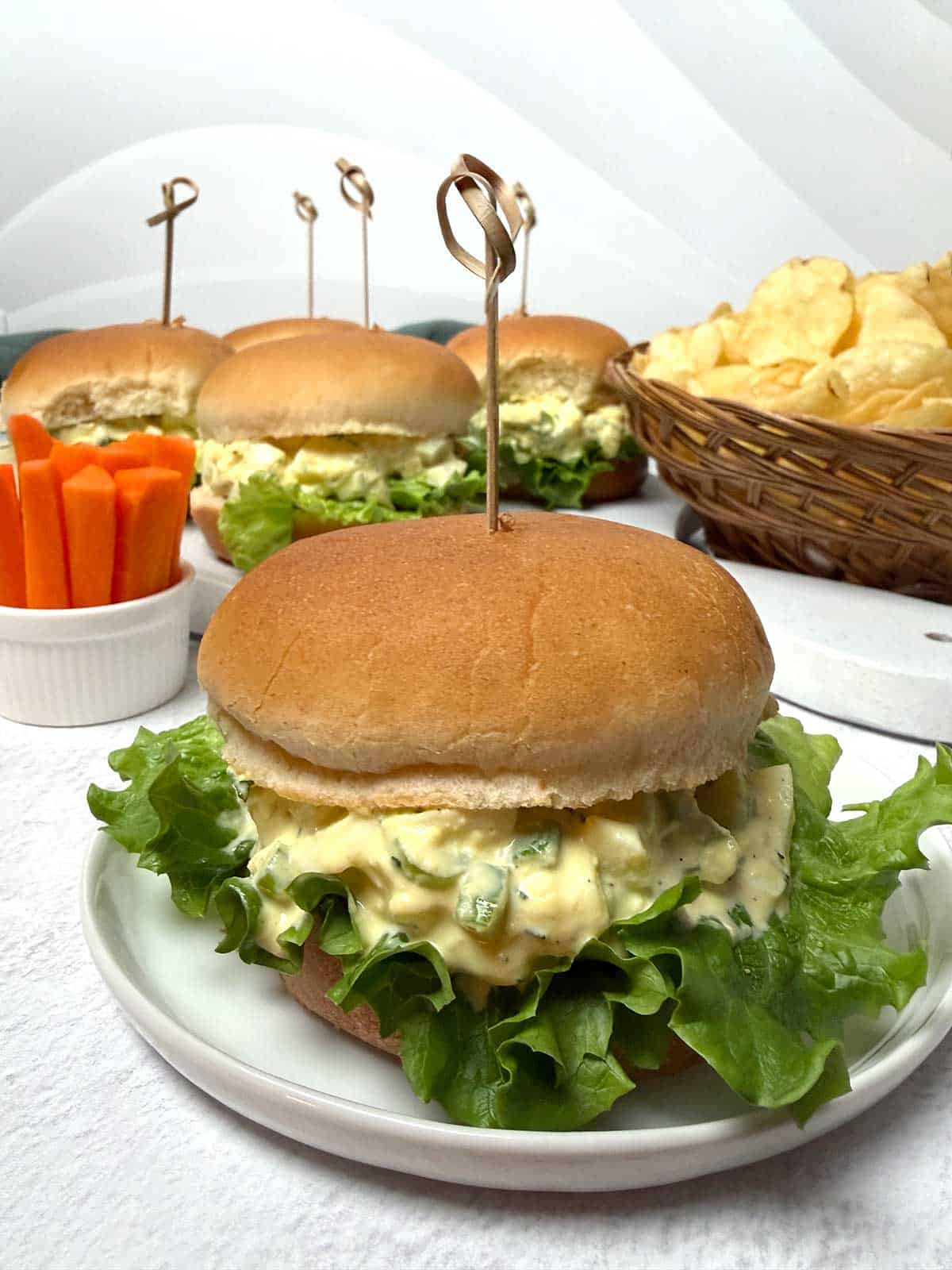 Egg salad sliders.