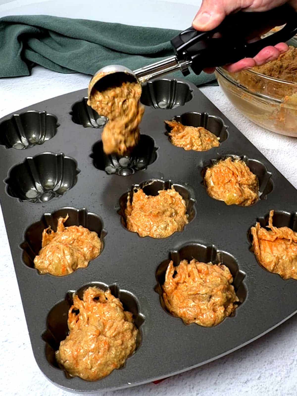 Adding better to the pan.