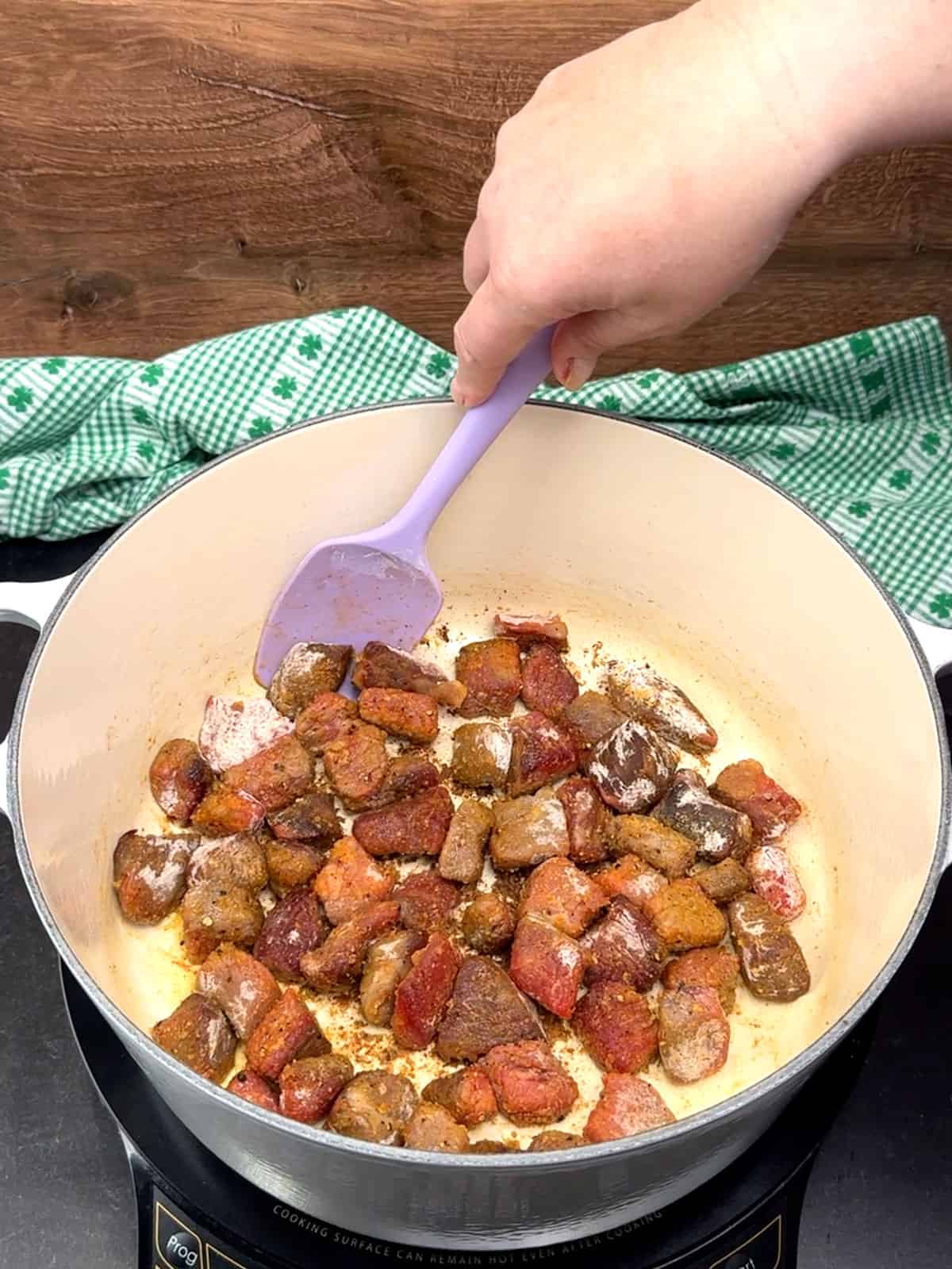 browning beef in dutch oven