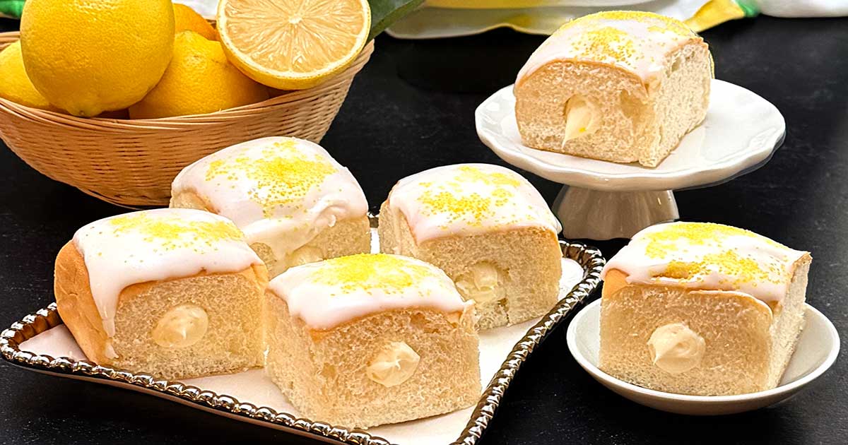 Lemon-Curd Filled Hawaiian Rolls.