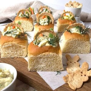 Easter Basket Egg Salad Rolls.