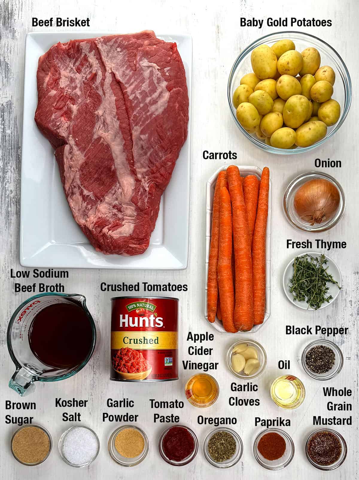 Ingredients for Classic One-Pot Slow-Roasted Holiday Brisket