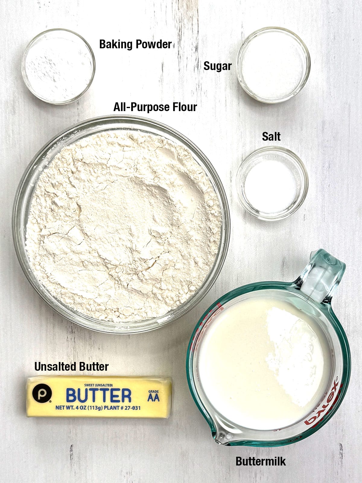 Ingredients for Easy Butter Swim Biscuits