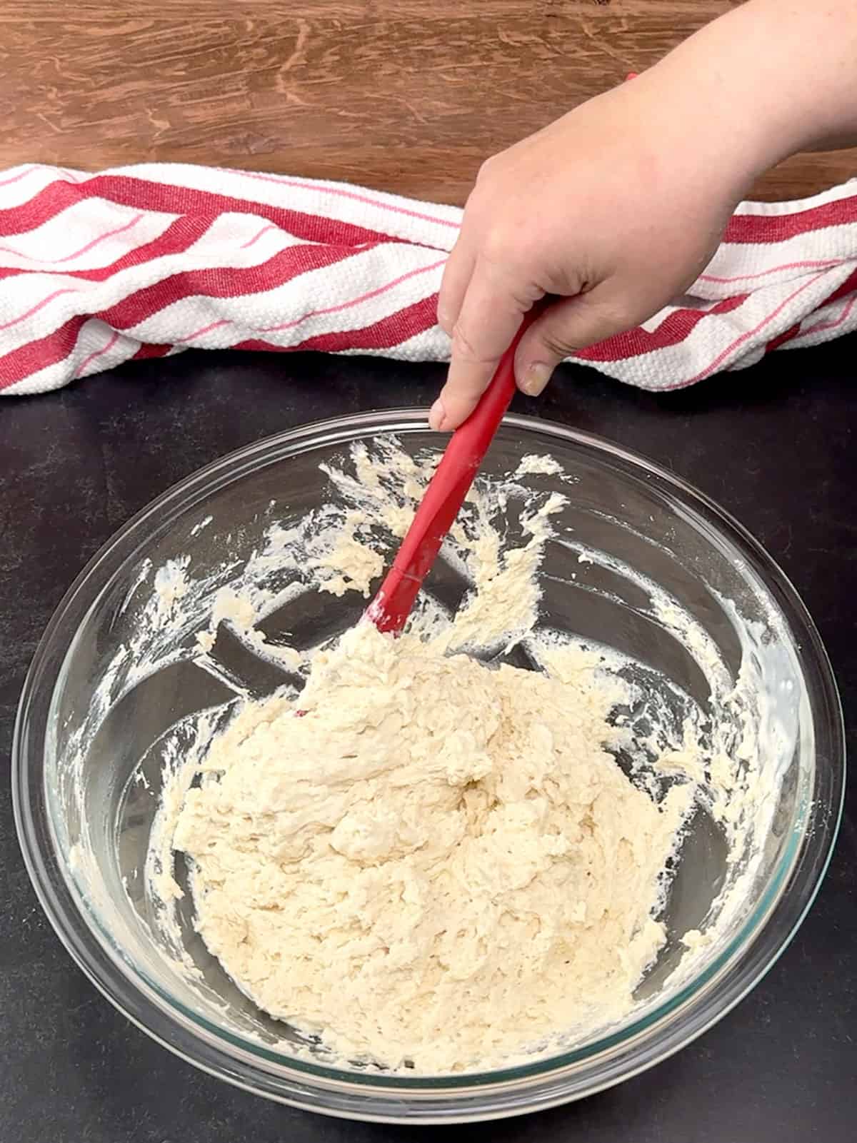 stirring dough