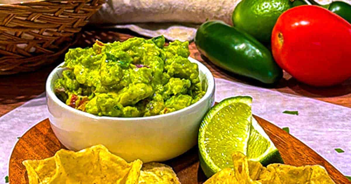 Homemade chunky guacamole.