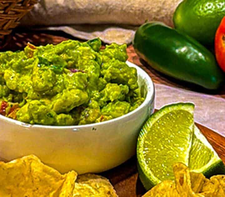 Homemade chunky guacamole.
