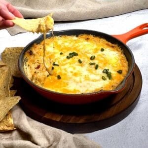 Cheesy chipotle chicken dip.
