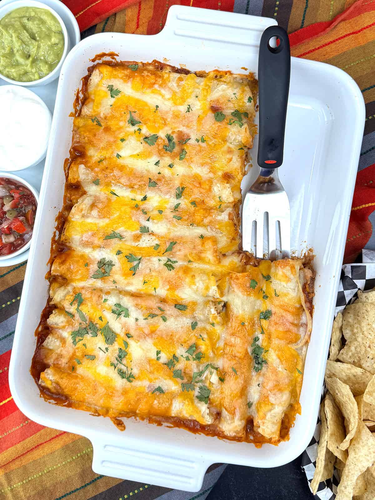 Easy Taquito Casserole with Beans & Rice