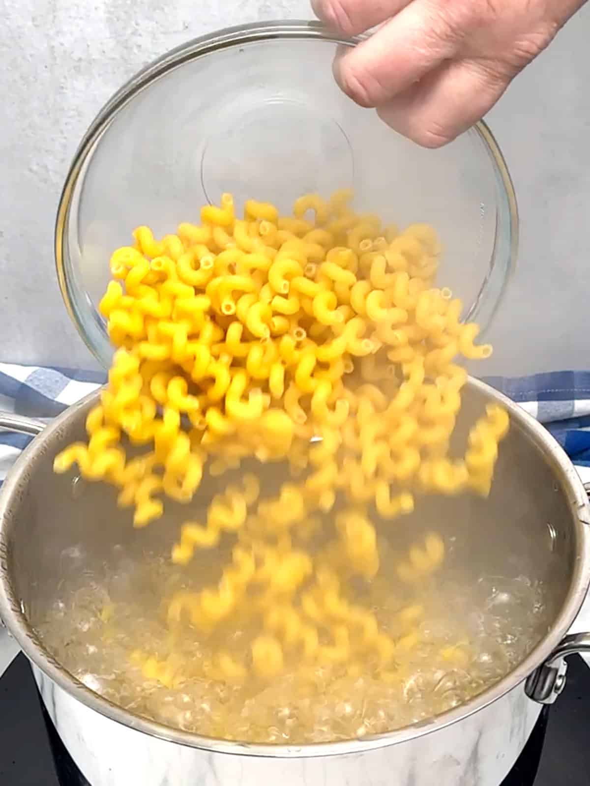 cooking pasta in water