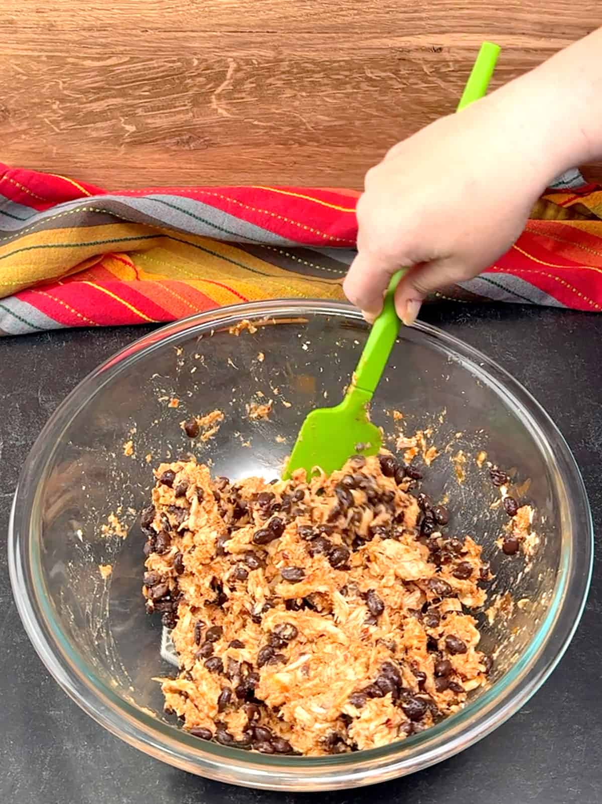stirring chicken mixture