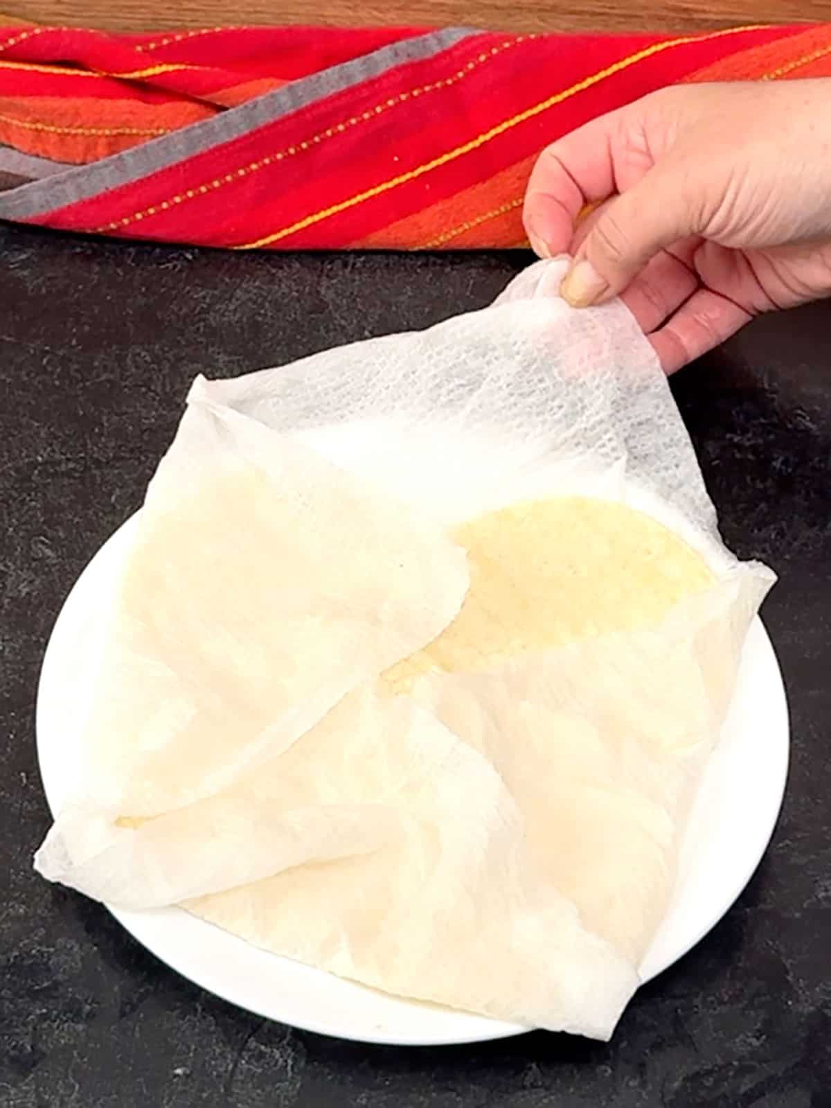 warming tortillas