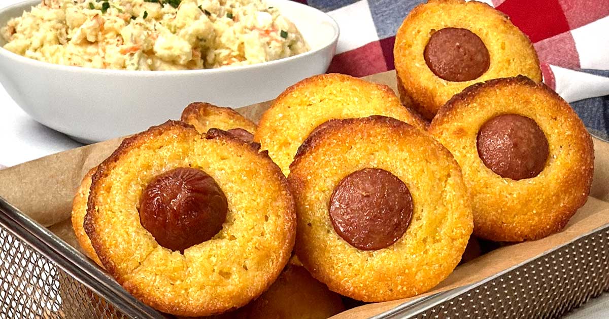 Mini corn dog muffins.