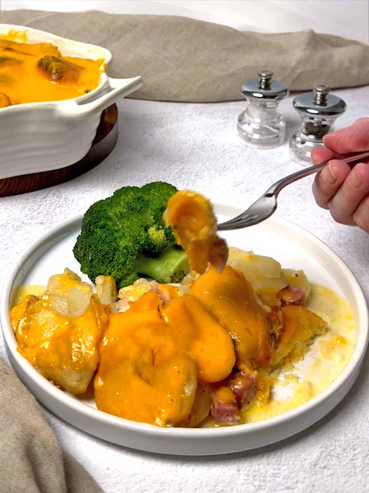 Old-Fashioned Scalloped Potatoes with Ham.