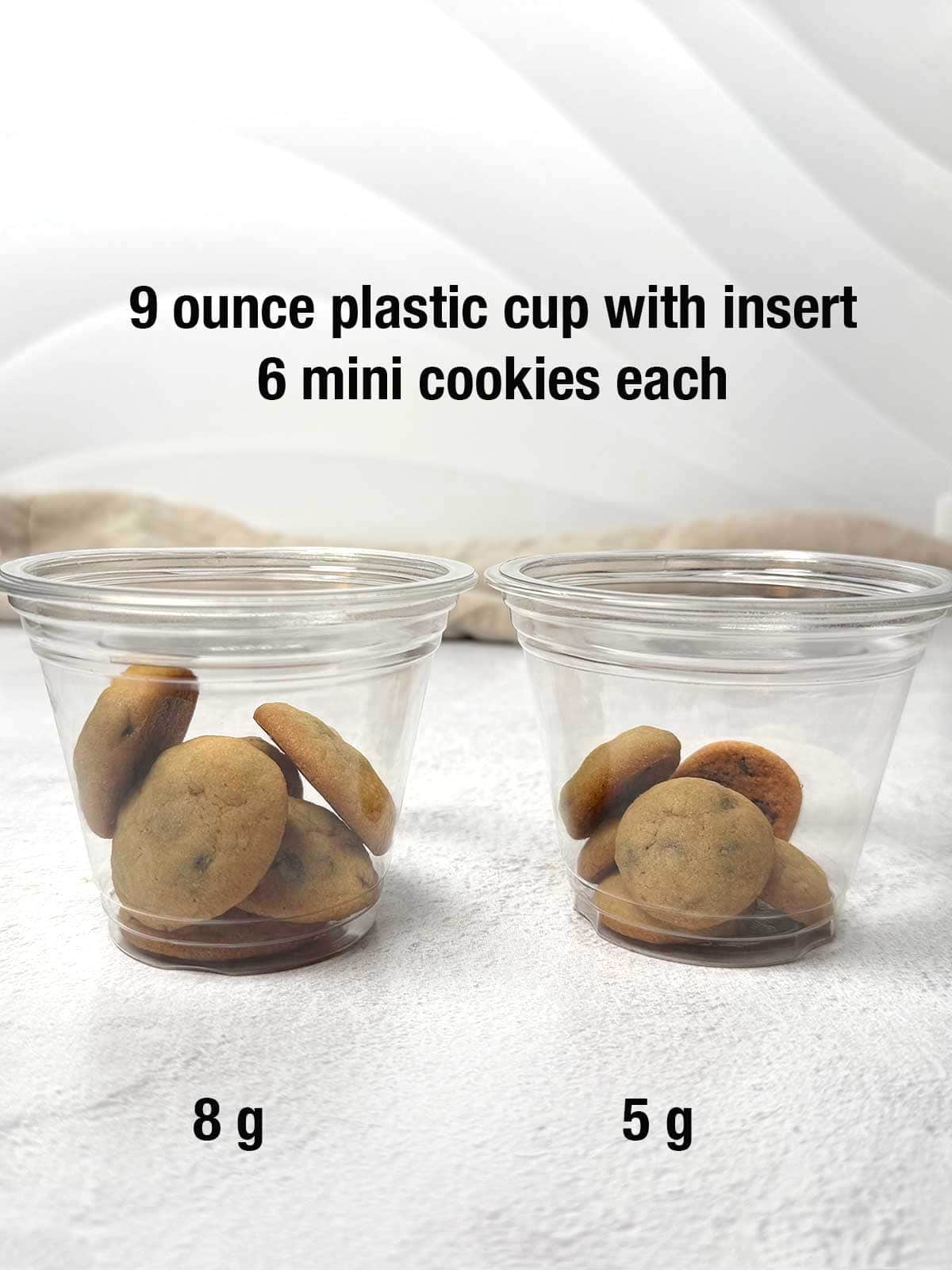Comparison of 8 grams versus 5 grams.