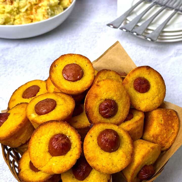 Easy mini corn dog muffins.