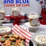 Red, white and blue star cookie dip cups.