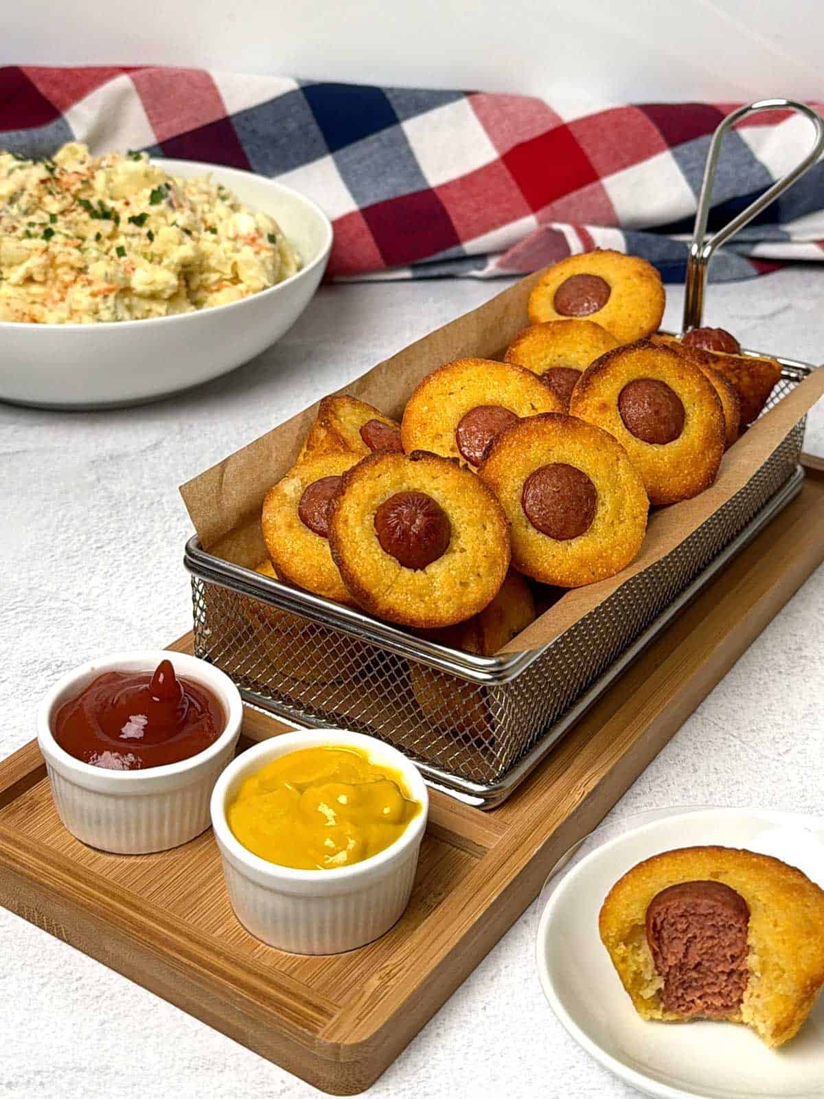 Mini corn dog muffin bites.