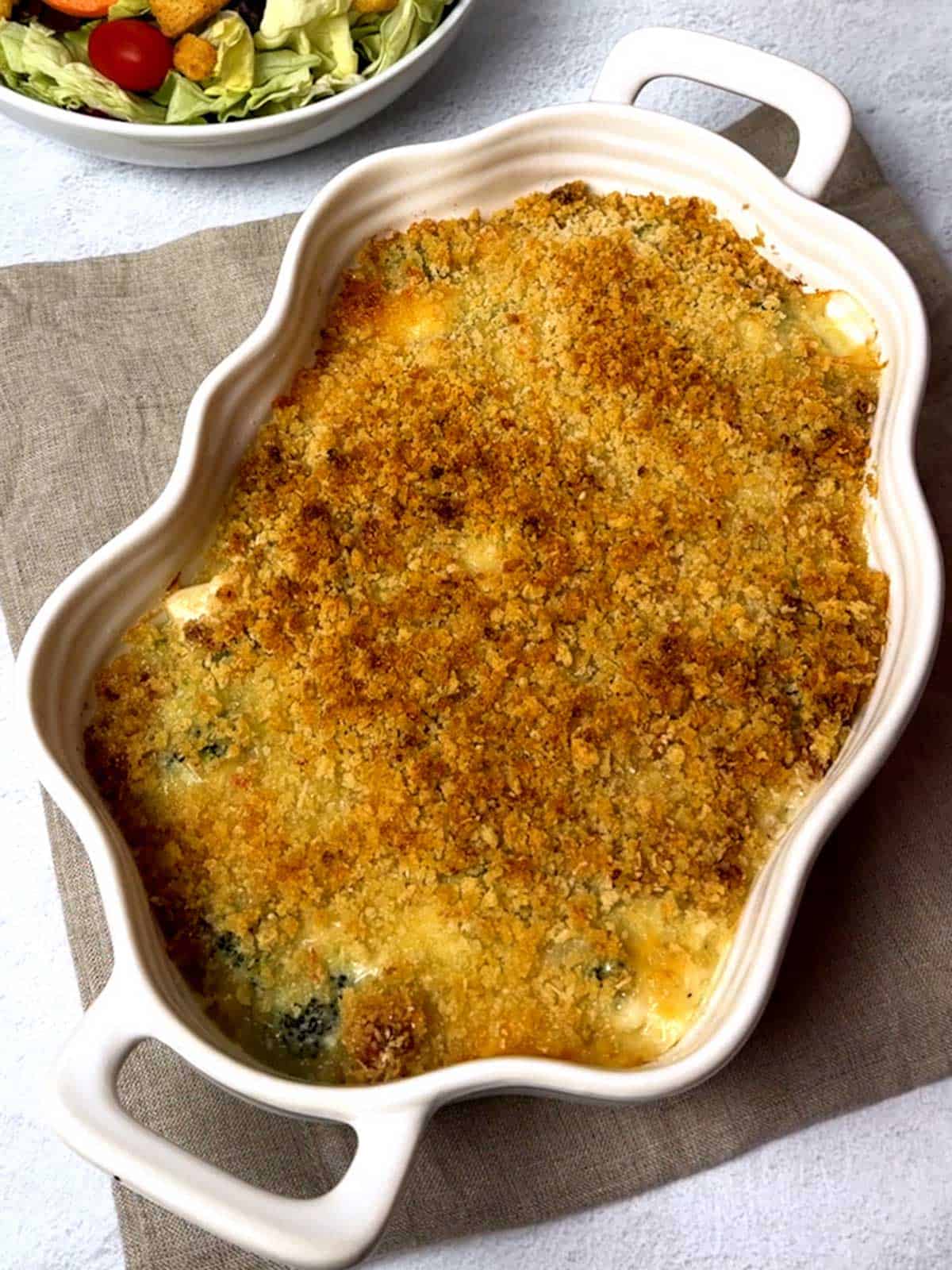 Casserole out of oven.