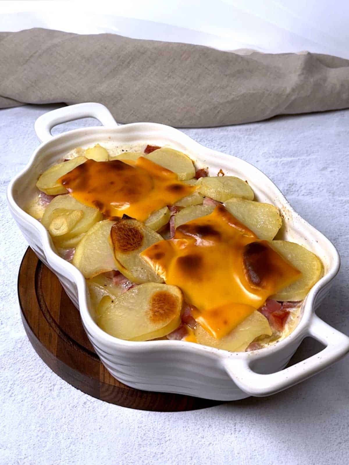 Scalloped potatoes after 50 minuts in the oven.