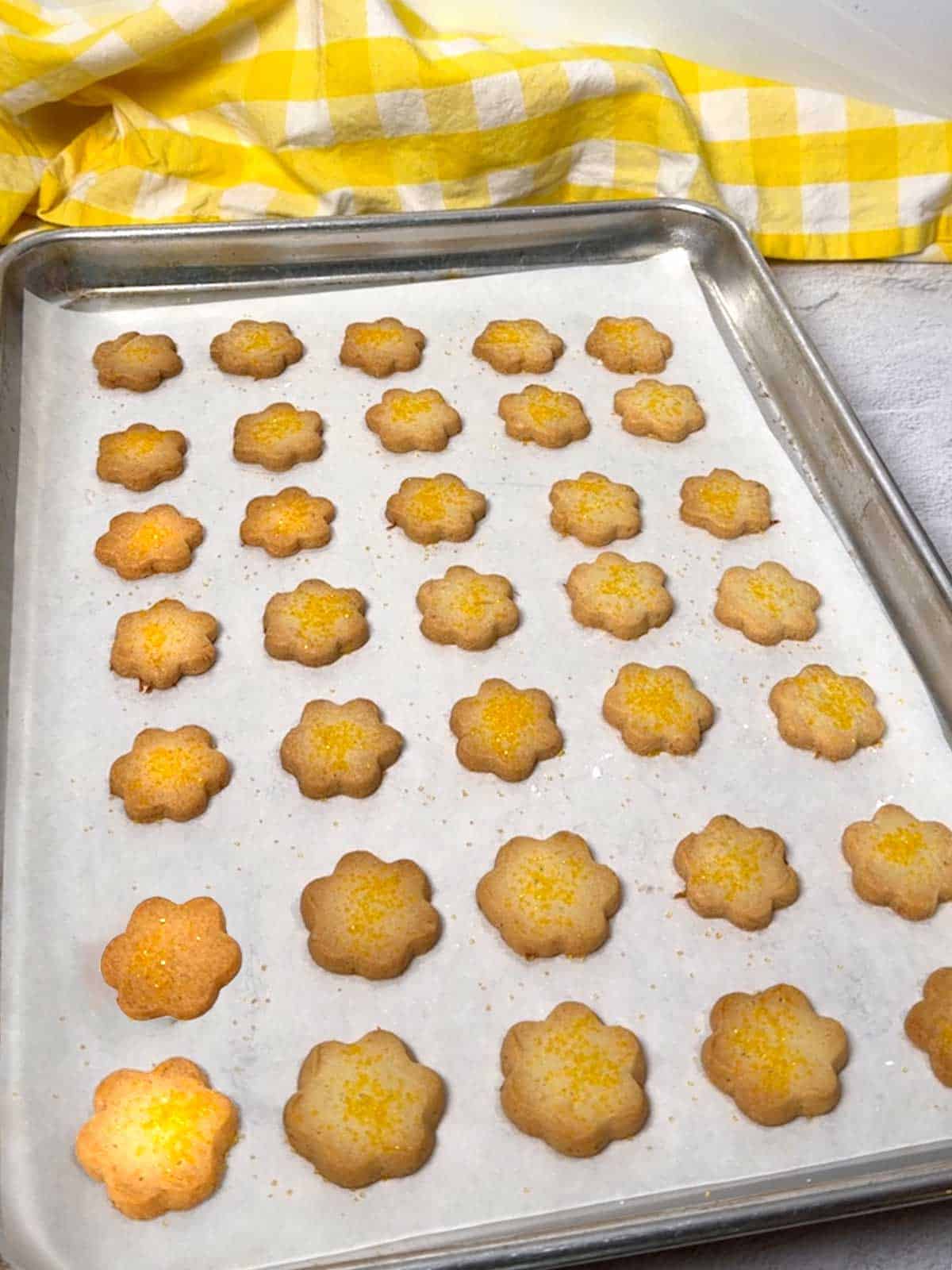 Cookies out of the oven.