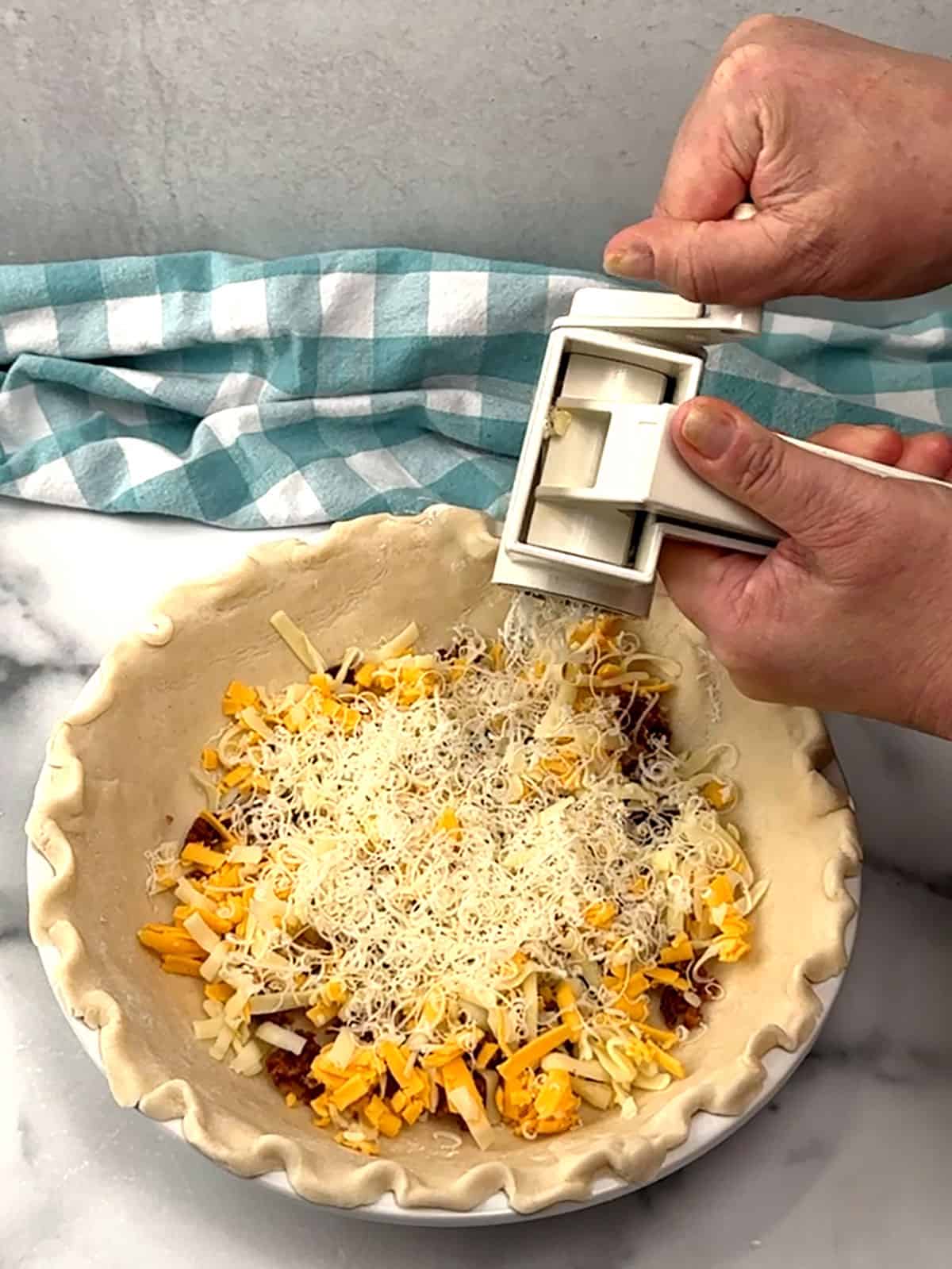 bacon and cheeses in crust