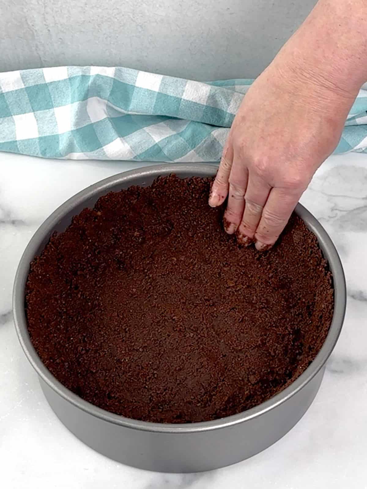 pressing crust in pan