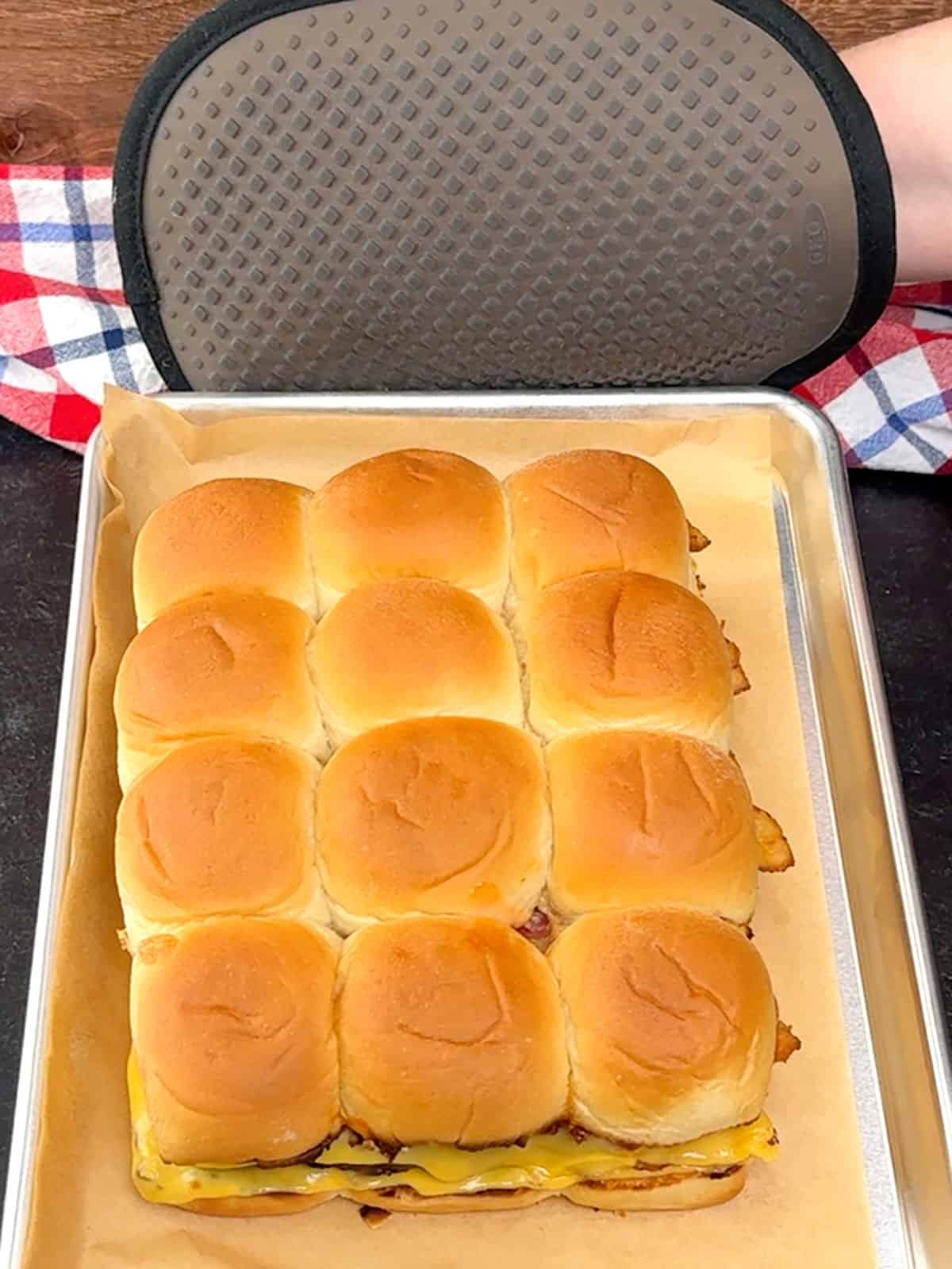 sliders out of the oven