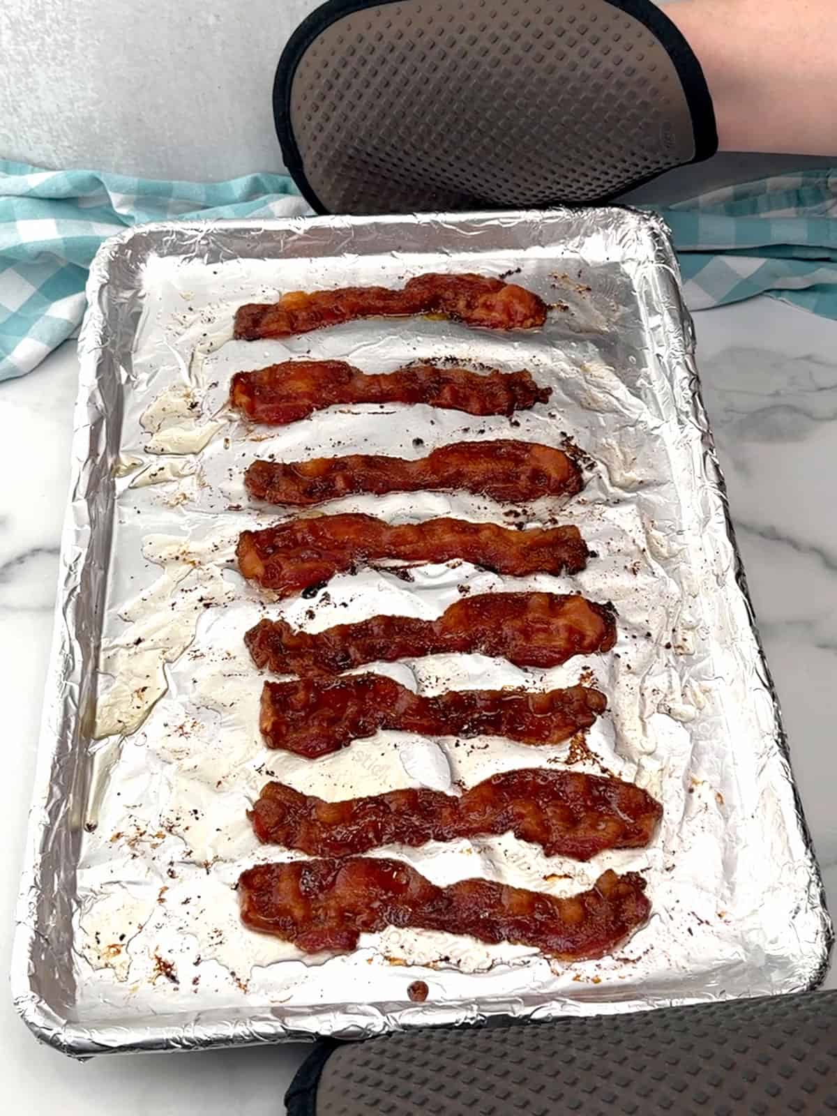 removing pan from the oven