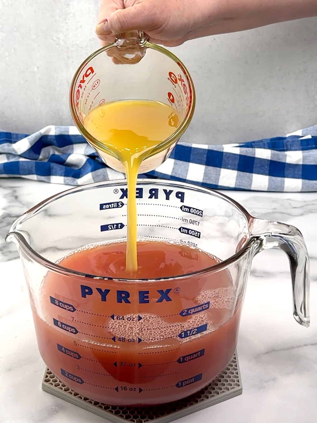 adding pineapple juice