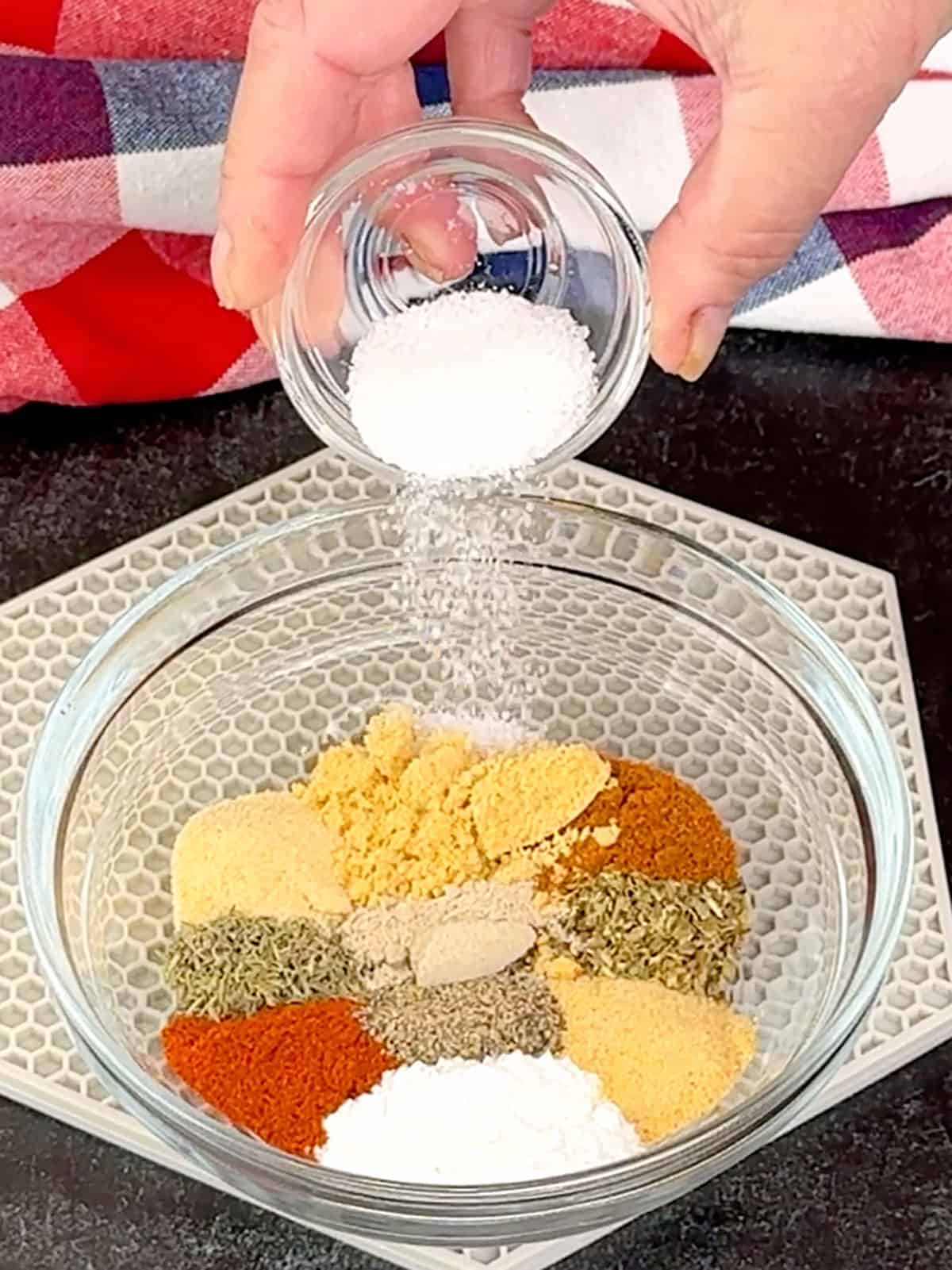combining spices in a bowl
