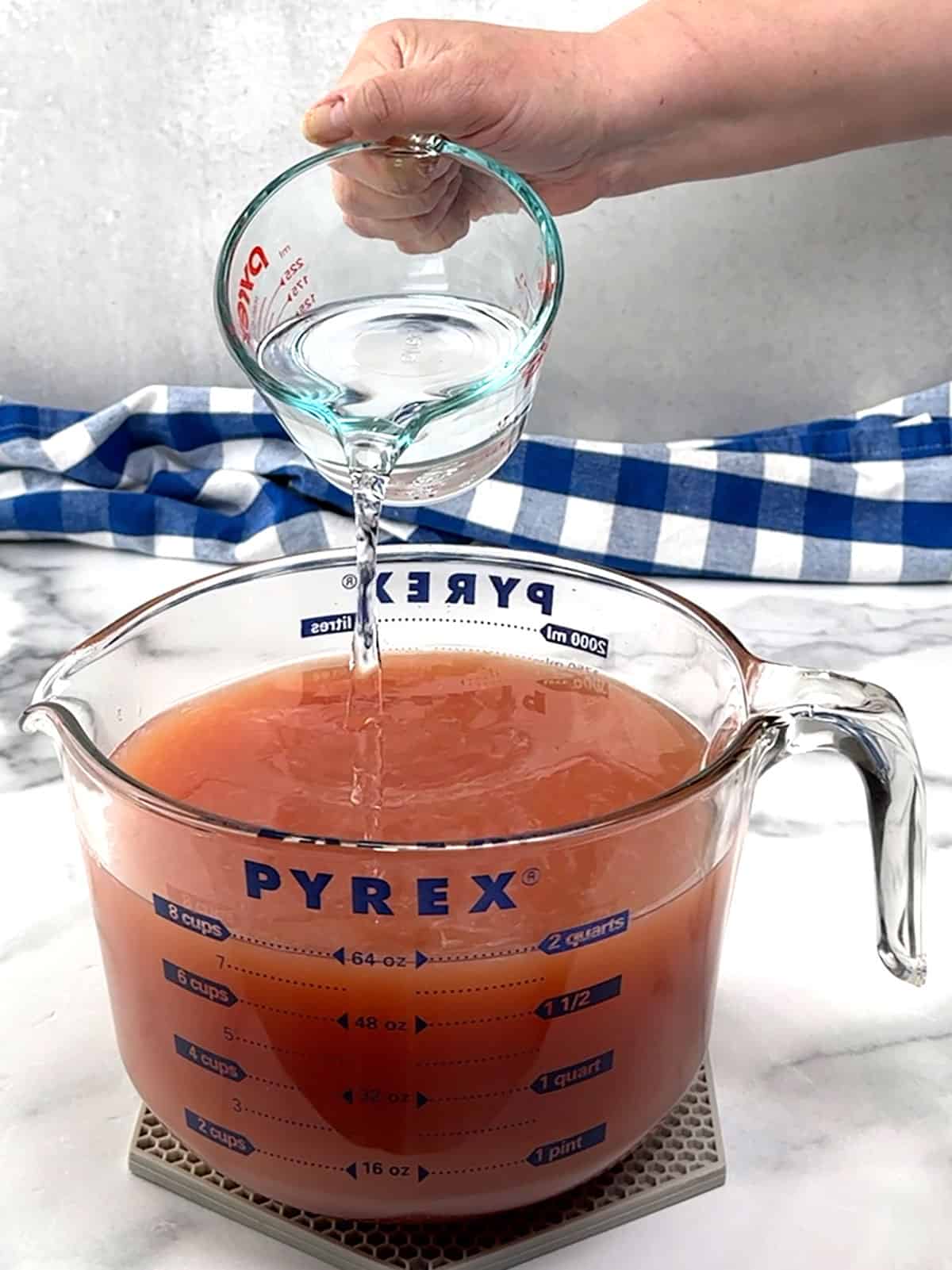 adding water