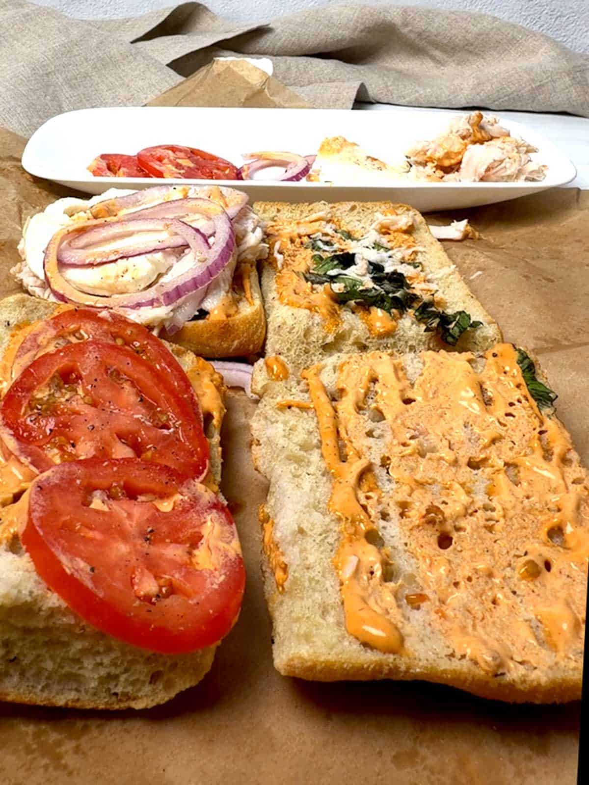 Deconstructed Frontega Chicken Sandwich.