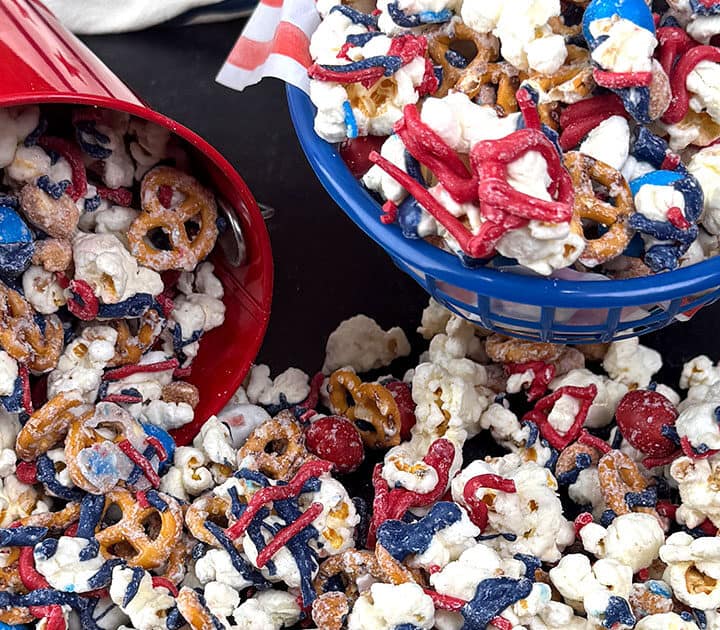 Red, White, and blue Snack Mix