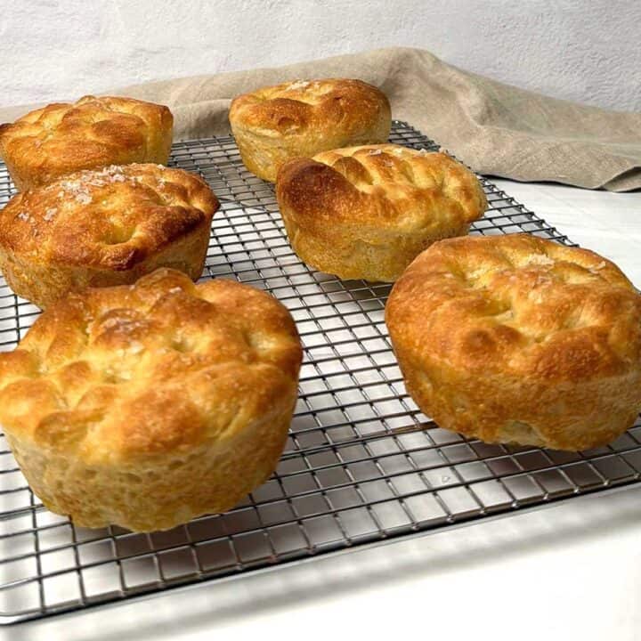 No-knead focaccia buns.