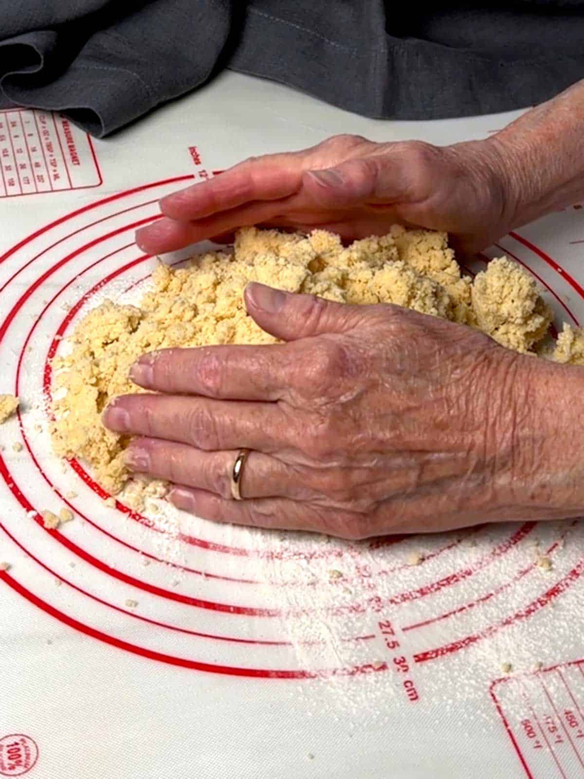 Forming the dough.