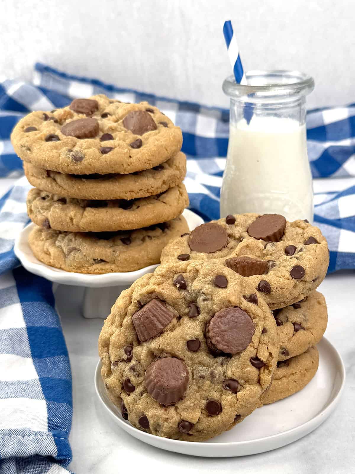 Thick and Chewy Peanut Butter Chocolate Chip Cookies