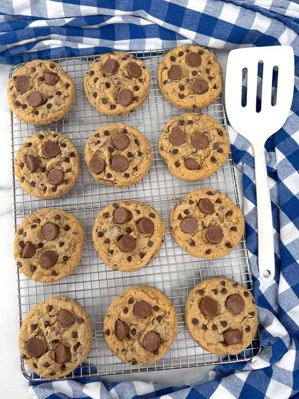 Thick and Chewy Peanut Butter Chocolate Chip Cookies