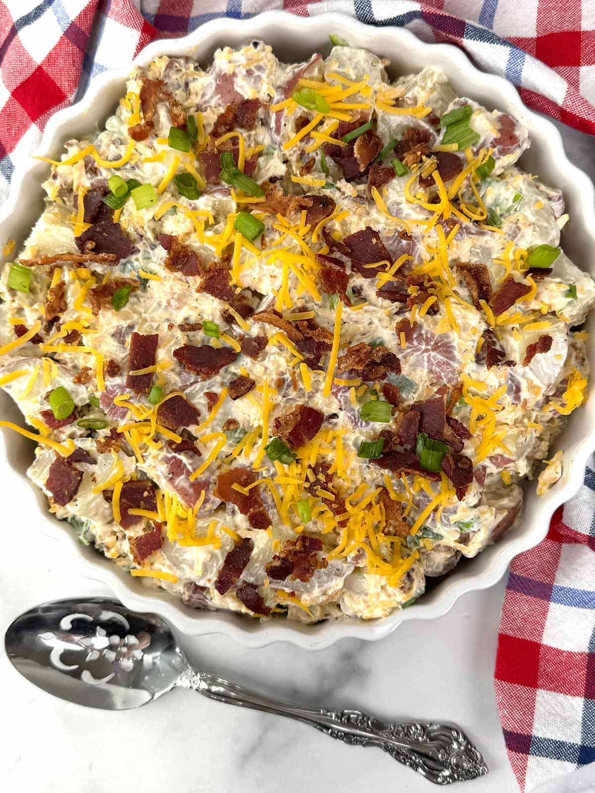 serving Easy Make Ahead Bacon Ranch Potato Salad