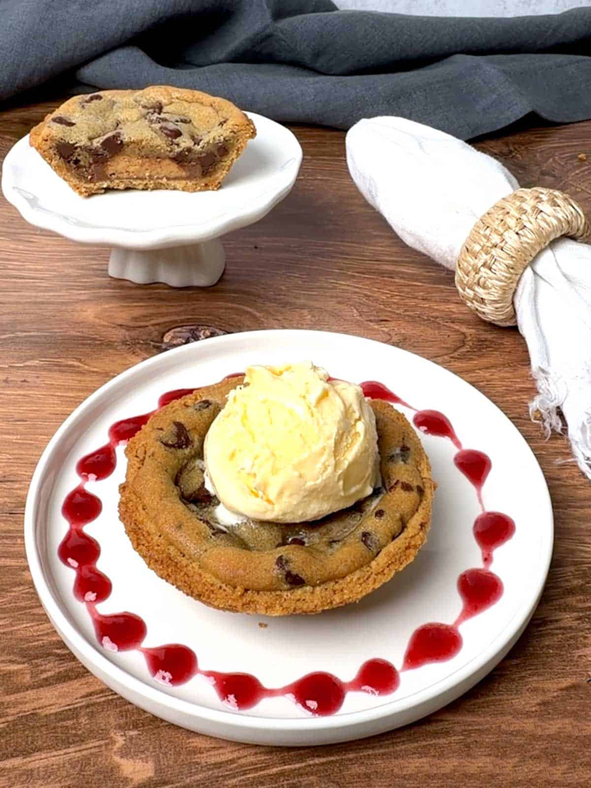 Cookie Pie with Ice Cream.