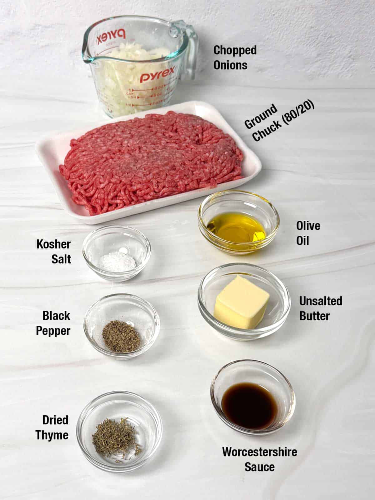 Ingredients for the Bistro Burgers.