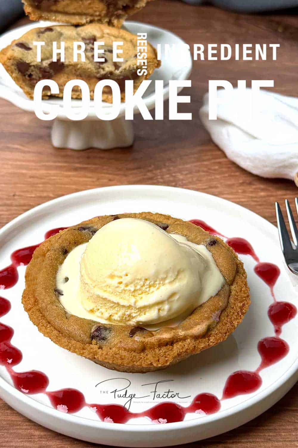 3-Ingredient Reese's Cookie Pie - Pudge Factor