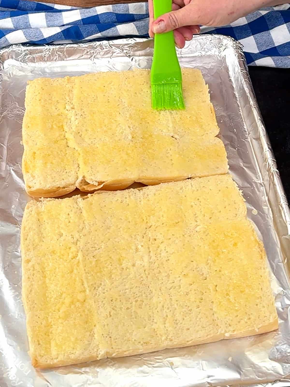 brushing melted butte rover sliced kings Hawaiian rolls