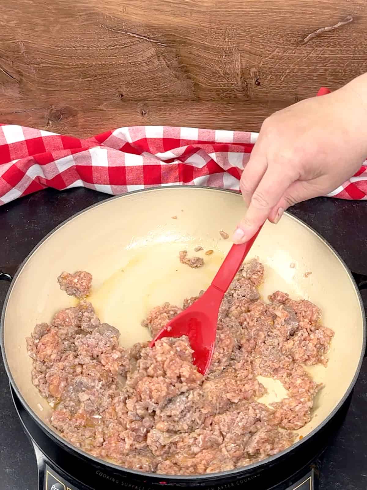 cooking Italian sausage in olive oil